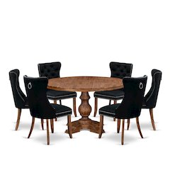 7-Piece Dining Room Set In Black Color