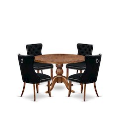 5-Piece Mid Century Kitchen Set In Black Color