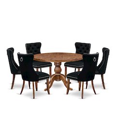 7-Piece Dining Room Set In Black Color