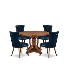 5-Piece Kitchen Table Set In Navy Blue Color