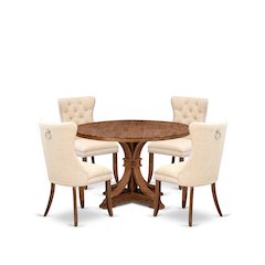 5-Piece Dining Room Set In Light Beige Color