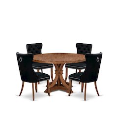 5-Piece Kitchen Table Set In Black Color