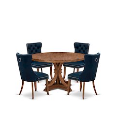 5-Piece Dining Set In Navy Blue Color