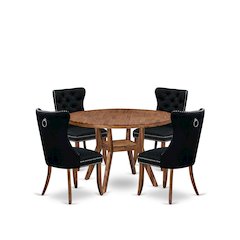 5-Piece Dining Table Set In Black Color