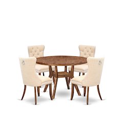5-Piece Dining Set In Light Beige Color