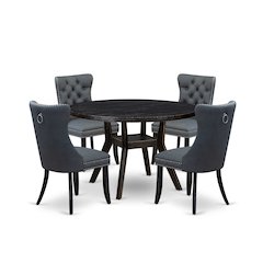 5-Piece Kitchen Table Set In Platinum Gray Color