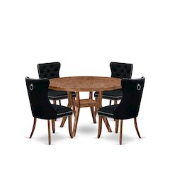 5-Piece Kitchen Table Set In Black Color