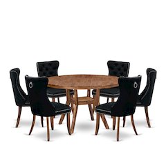 7-Piece Dining Table Set In Black Color
