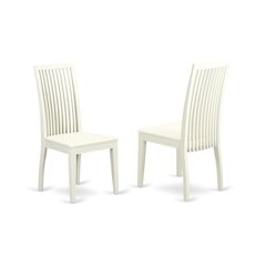 Linen Upholstered Dining Chair with Slat Back for Dining Room, Set of 2