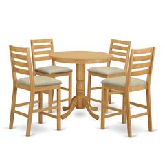 JACF5-OAK-C 5 Pc counter height Dining room set - high Table and 4 counter height Chairs.
