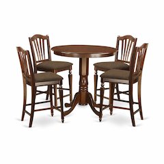 Solid Wood 5 Piece Counter Height Dining Set with Table and 4 Chairs