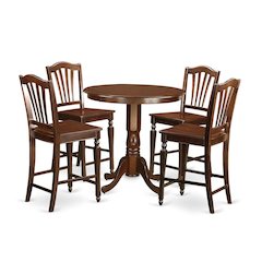 Counter Height Dining Room Table Set for 4 with Round Table and Stools
