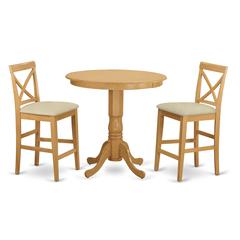 JAPB3-OAK-C 3 Pc counter height set-pub Table and 2 Dining Chairs.