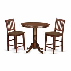 JAVN3-MAH-C 3 Pc Dining counter height set - Dining Table and 2 counter height Chairs.