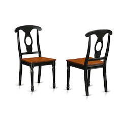 Solid Wood Dining Chairs with Napoleon Back, Set of 2