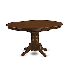 Elegant Oval Pedestal Dining Table with Butterfly Leaf for 6 Guests