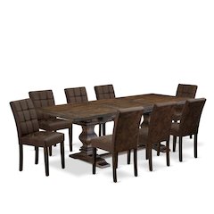 9 Piece Table Set consists A Wood Dining Table