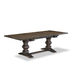 East West Furniture LAT-07-TP Lassale Dining Room Rectangle Kitchen Table Top with Removable Leaf & Double Pedestal Base, 42x92 Inch, Jacobean