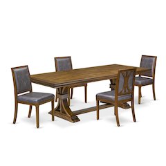 5 Piece Dining Table Set Consist of Dining Room Table and 4 Padded Chairs