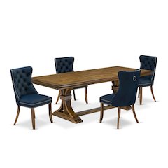 5 Pieces Modern Dining Set a Rectangle Kitchen Table and 4 Dining Chairs