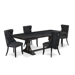 5 Pieces Modern Dining Set a Rectangle Kitchen Table and 4 Dining Chairs