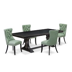 5 Pieces Modern Dining Set a Rectangle Kitchen Table and 4 Dining Chairs