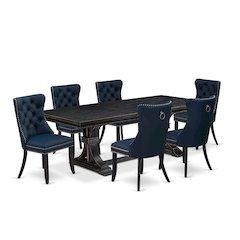 7 piece dining set a breakfast table and 6 Faux Leather kitchen Chairs