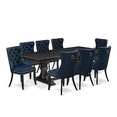 9 piece kitchen set includes a dining table and 8 Faux Leather dining Chairs