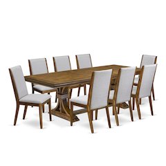 9 Pieces Dining table set a Rectangular Kitchen Table and 8 Dining Room Chairs