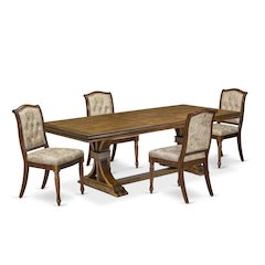 5 Pieces Dining Room set a Rectangular Modern Dining Table and 4 Kitchen Chairs