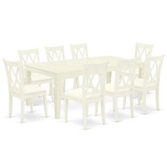 Dining Room Set Linen White, LGCL9-LWH-C