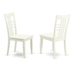 Solid Wood Dining Chairs, Linen White, Set of 2