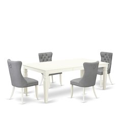 5 Piece Dining Room Set Contains a Rectangle Kitchen Table with Butterfly Leaf