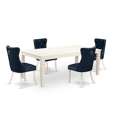 5 Piece Dining Set Consists of a Rectangle Wooden Table with Butterfly Leaf