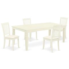 Dining Room Set Linen White, LGDA5-LWH-C