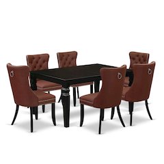 7 Piece Dining Table Set Contains a Rectangle Kitchen Table with Butterfly Leaf