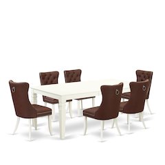7 Piece Dining Set Contains a Rectangle Kitchen Table with Butterfly Leaf