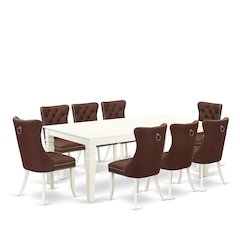 9 Piece Kitchen Table Set Consists of a Rectangle Dining Table