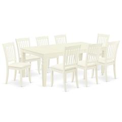 Dining Room Set Linen White, LGDA9-LWH-C