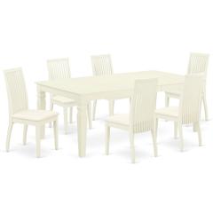 Dining Room Set Linen White, LGIP7-LWH-C