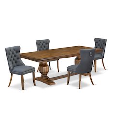 5 piece Dining Table Set includes a Kitchen Table and 4 PU Leather Dinner Chairs