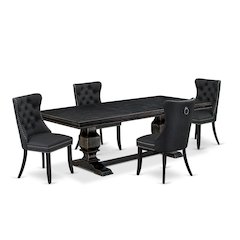 5 Pieces Modern Dining Set a Rectangle Kitchen Table and 4 Dining Chairs