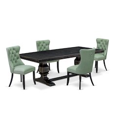5 Pieces Modern Dining Set a Rectangle Kitchen Table and 4 Dining Chairs
