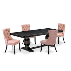 5 Pieces Modern Dining Set a Rectangle Kitchen Table and 4 Dining Chairs