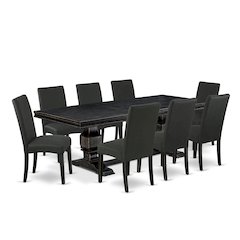 9 piece modern kitchen table set of a breakfast table and 8 dining chairs