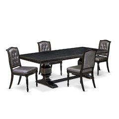 5 piece Kitchen Table Set consists of a Dinning Table and 4 Modern Chairs