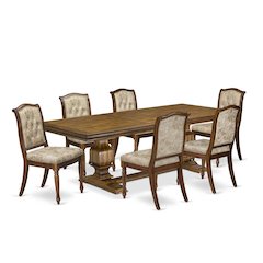 7 Pieces Kitchen table set a Rectangular Dining Table and 6 Dining Chairs
