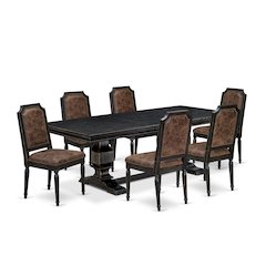 7 piece Kitchen Table Set includes a Dining Table and 6 PU Leather Dinner Chairs