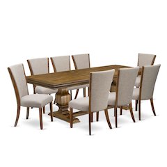 9 piece Dining Table Set of a Kitchen Table and 8 Dining room Chairs