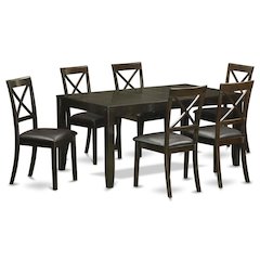 Elegant Dining Table Set for 6 with Leaf Extension and 6 Chairs